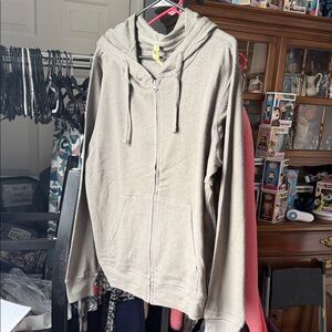 Econcious Men's Beige Zip-Up Hoodie Sweatshirt